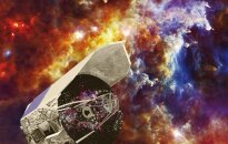 "Herschel" teleskopas Rosette ūko fone