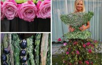 Floristai kūrė nepakartojamas sukneles iš gėlių