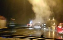 Avarija magistralėje - užsidegusio automobilio vairuotojas pabėgo