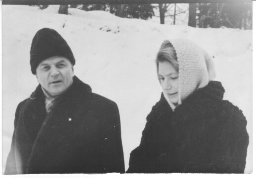 Juozas Baltušis su dukterimi Rita 1961 m. 