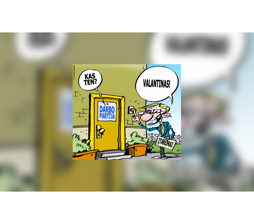 Įtarimai Darbo partijai, A.Valantinas, karikatūra