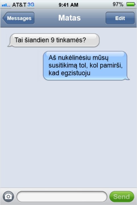 Štai kaip atrodytų susirašinėjimai telefonu, jei žmonės būtų atviri