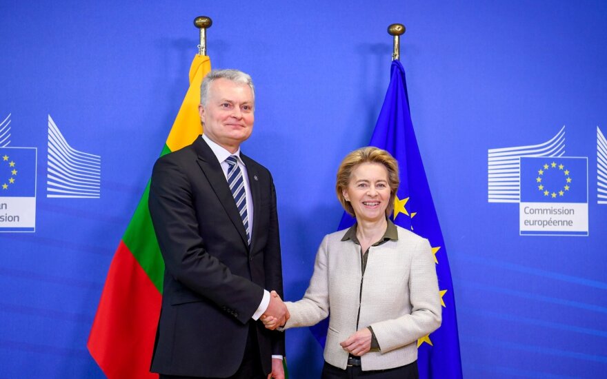 Prezidentas Gitanas Nausėda ir EK pirmininkė Ursula von der Leyen. Roberto Dačkaus (LR kanceliarija) nuotr.