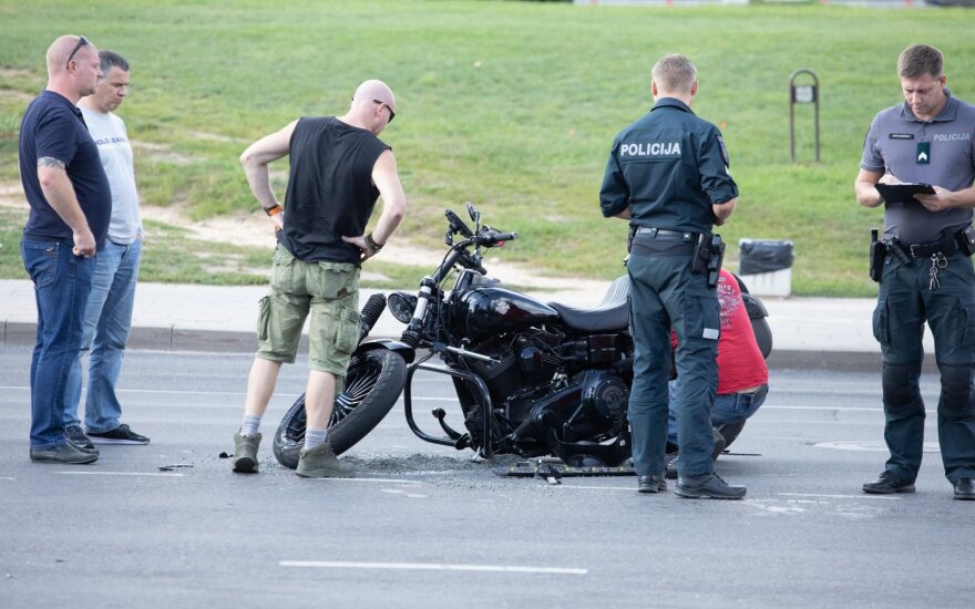 В Вильнюсе в ДТП пострадал мотоциклист