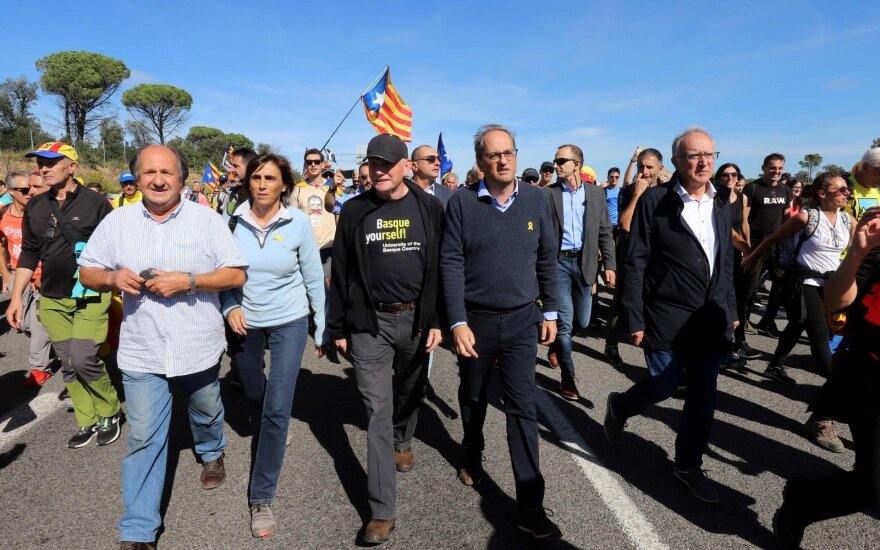 Katalonų lyderis prisijungė prie separatistų eisenos