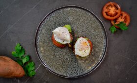 Batatų kepsneliai su be lukšto virtais kiaušiniais – tobuliems pusryčiams