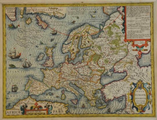 Europos žemėlapis, apie 1620 m. (Valdovų rūmų muziejaus nuotr.)