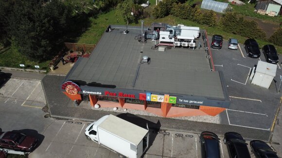 Illegally built store in Kaunas, Marijampolė road