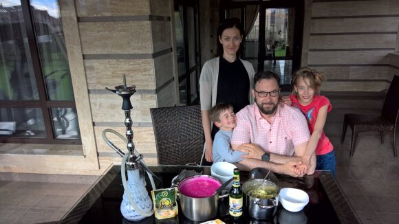 K. Kaikaris with his family in Almaty, Kazakhstan (2016)