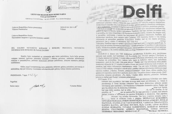 Skandalą dėl VSD veiklos sukėlęs dokumentas: pateikiame pilną versiją
