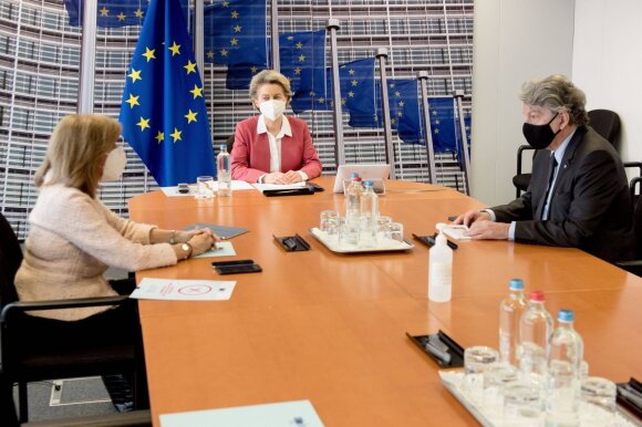 Ursula von der Leyen, Stella Kyriakides, Thierry Breton