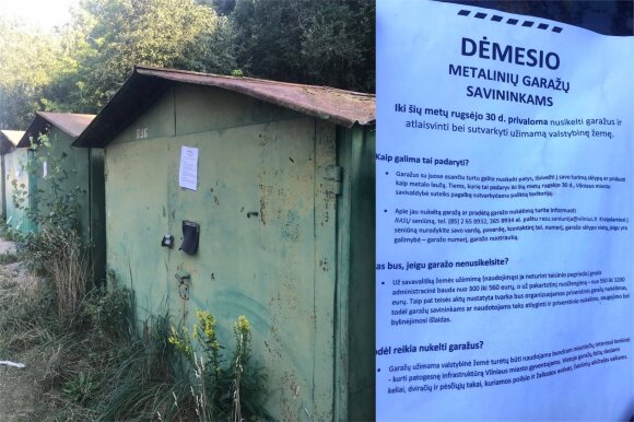 Smūgis tūkstančiams metalinių garažų turėtojų: turi išsikelti per pusantro mėnesio, nepaklusus – baudos