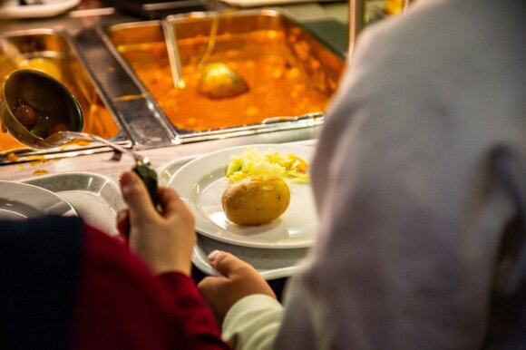 Lunch in the school cafeteria