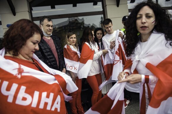 Pratasevičius' parents participated in his support campaign in Warsaw