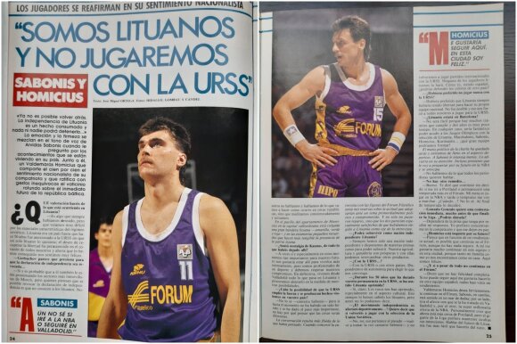 "Gigantes del Basket" 1990-ųjų balandžio numerio straipsnis