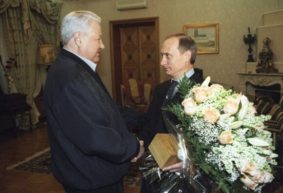 Vladimiras Putinas ir Borisas Jelcinas 