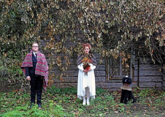 Rimantė Kulvinskytė with her husband and pet