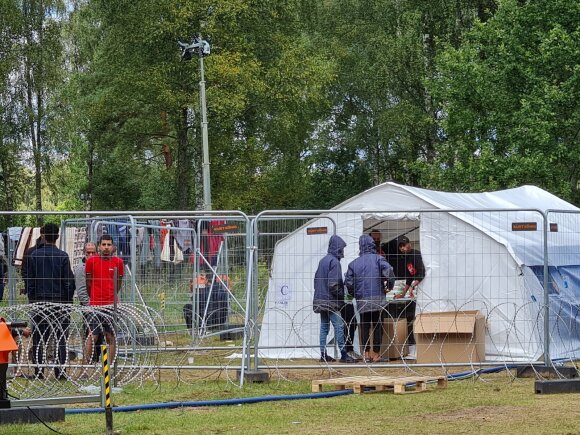 Migrant camp in Rūdninkai