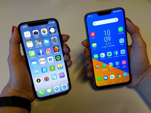   iPhone X and Asus Zenfone 5 