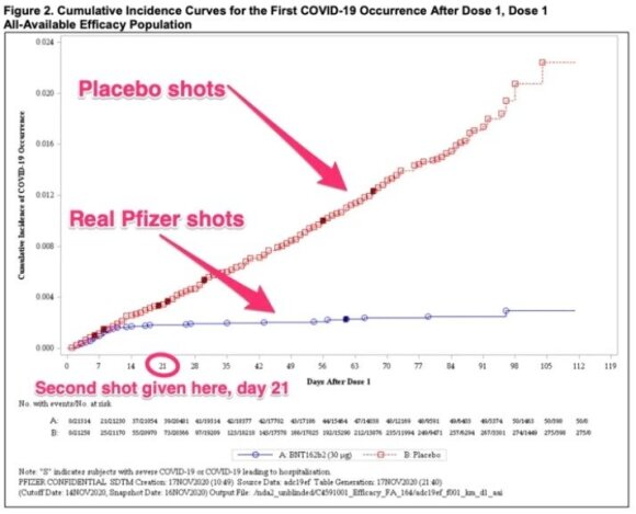 Vaccine performance compared to placebo