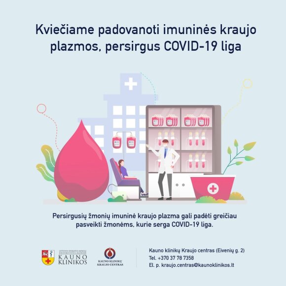 Kaunas clinics urge those who have contracted the coronavirus to help others: it can save lives