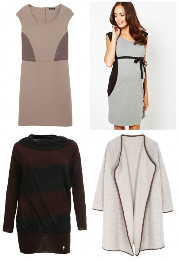 Suknelės "Massimo Dutti" ir "Asos", megztinis "Aprangos galerija", puspaltis "Massimo Dutti"
