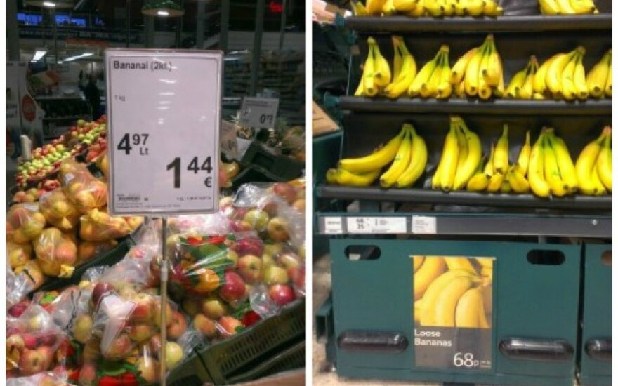 Palygino kainas Lietuvoje ir Jungtinėje Karalystėje: skirtumas nustebino