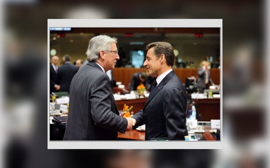 Liuksemburgo premjeras Jeanas - Claude Junckeris ir Prancūzijos prezidentas Nicolas Sarkozy