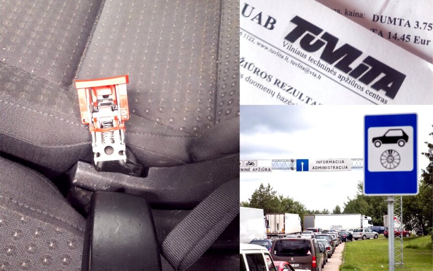 Techninėje apžiūroje – akibrokštas dėl saugos diržo sagties: kontrolieriui automobilis įtiko tik iš trečio bandymo
