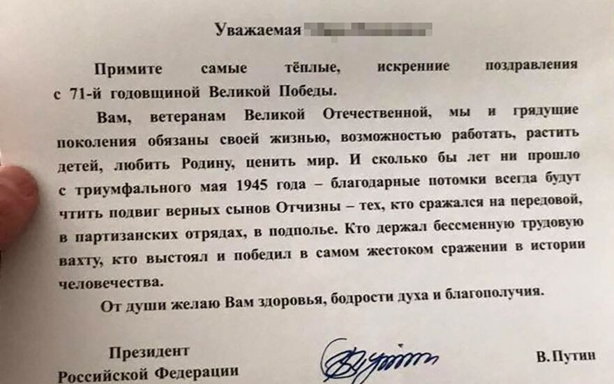 What world leader did a grandmother in Klaipėda receive a letter from?