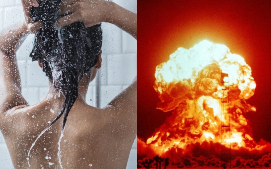 Branduolinio sprogimo metu pataria nenaudoti plaukų kondicionieriaus.