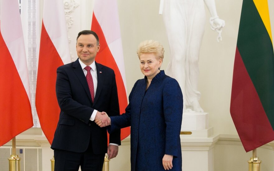 Andrzej Duda and Dalia Grybauskaitė 