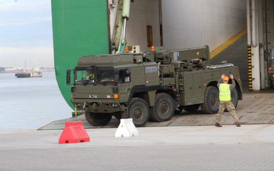 NATO military equipment shipped to Lithuania