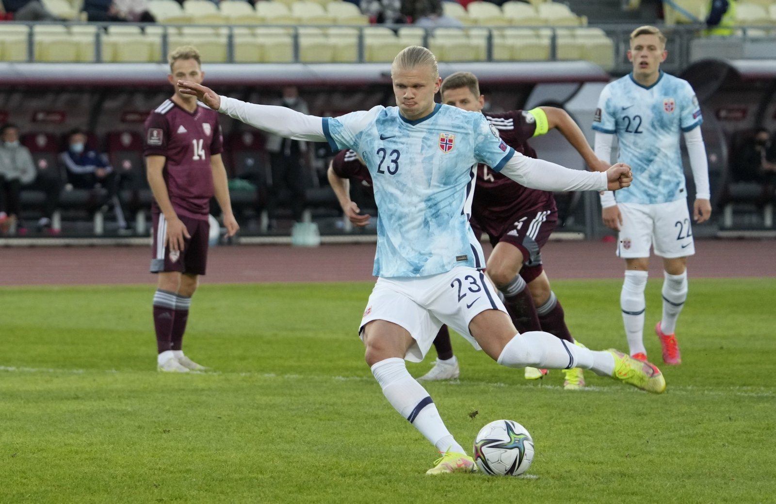 Det latviske landslaget kunne ikke motstå slagregnene fra nordmennene